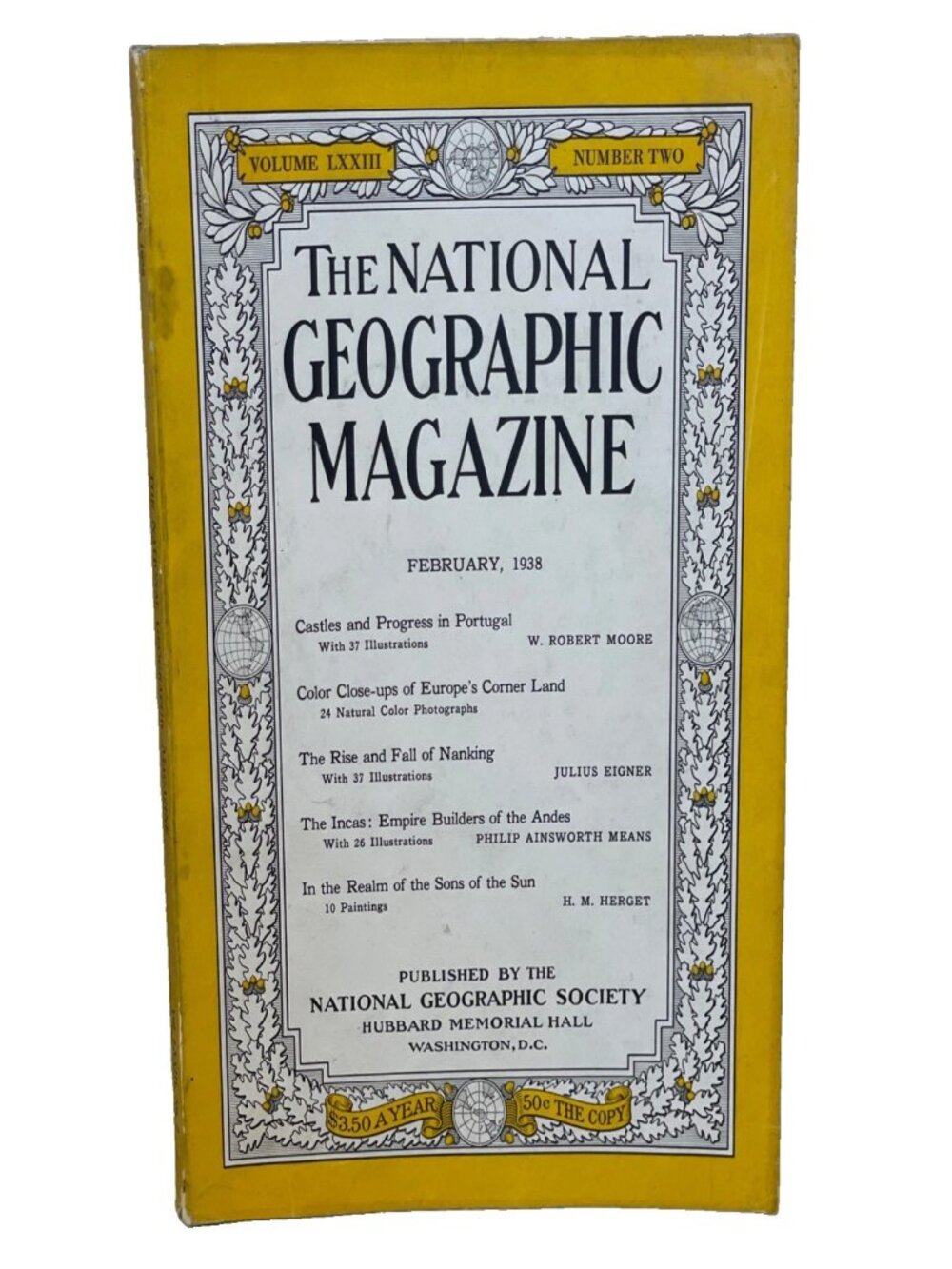 National Geographic February 1938 Vol 73 No 2 Portugal Nanking China Incas